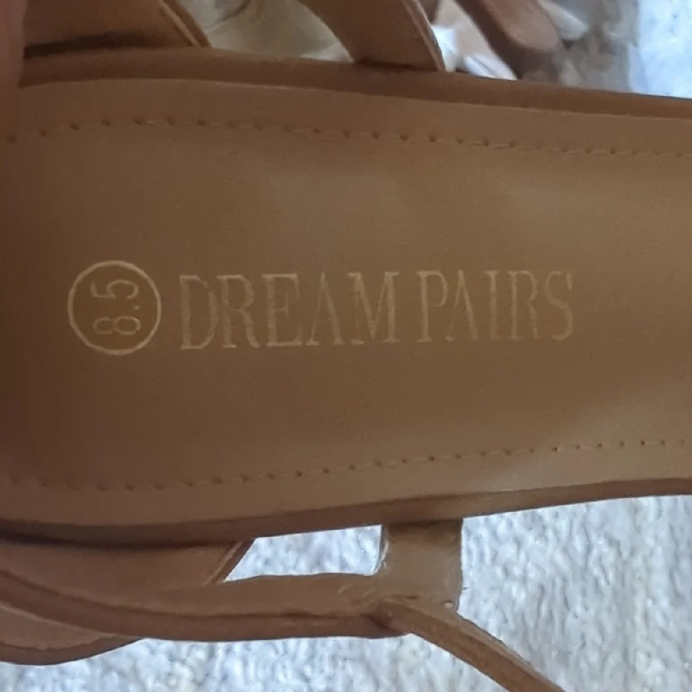 Dream Pairs Beige Strappy Heels